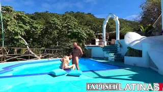 Outdoors sex with sexy tattoed latina