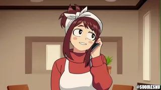 [suoiresnu] Ochako and Momo being fucked by big cocks animation