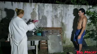 Dick fucked the boss' wife in the garden