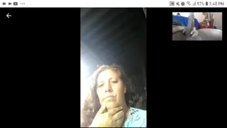 SHOWING DICK TO THE HOT CROWN ON VIDEO CALL AND SHE SHOWING HER CHEST licking her little fingers