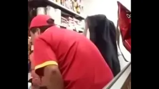 She is recorded in a store.