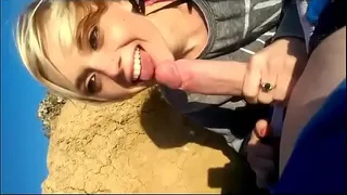 sucking on the beach