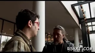 Darksome angel sucks a big pole