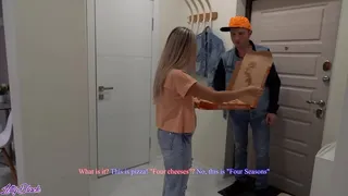 The pizza delivery guy fucked a beautiful bitch