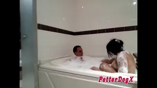 bathing between coworkers with a lot of sensuality.
