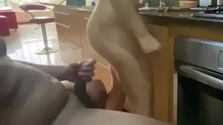 Colombian Maid Cooks Me While Fucking Me, Sucks My Cock And I Finish On Her Huge Tits