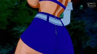 Spying on Starfire while pleasuring herself