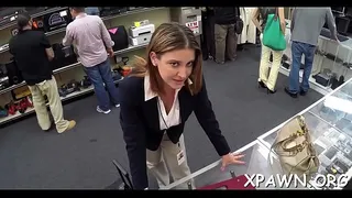 Enchanting doxy has sex in shop