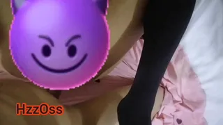 Piercing a very sexy woman's anus and ending on her buttocks