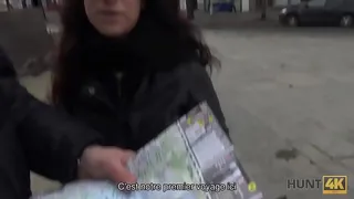 HUNT4K. Hunter finds greedy whore Jocelyne Z on Vaclav Square in Prague