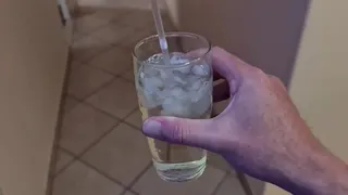 When the bitch gets a surprise piss d. and loves it