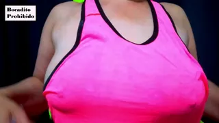 Milf playing with her tits