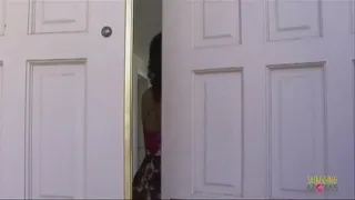 Ebony guy takes turns fucking a pink haired slut and her friend