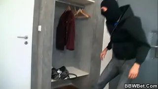 He breaks into her house and bangs her fat cunt