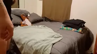 big dick fills pussy while she puts plug in her ass