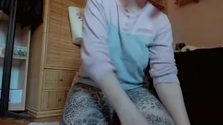 Your m.'s pussy wet with piss while sucking your piss-filled cock