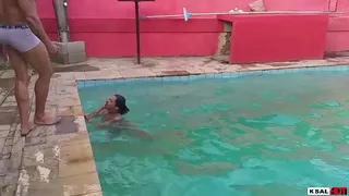 Ksal hot arrives at the club, and will enjoy a pool, and ends up that the two fucks tasty in front of everyone in the pool