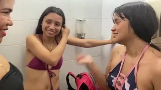 we play a naughty game in the pool