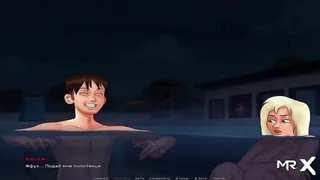 night swimming in the pool
