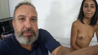 The young Milena Tavares behind the camera ended up taking dick from the director