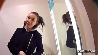 Attractive czech kitten was seduced in the shopping centre and shagged in pov