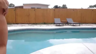 American MILF next door masturbates in the pool