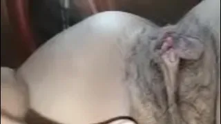Spreading the pretty girl's pussy, using her tongue to lick it until he cums in her mouth.
