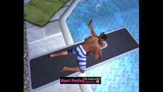 They caught me on the diving board at the public pool...