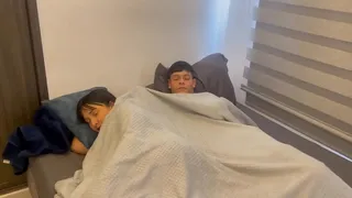 Sharing a bed with my horny stepmom while no one is home.
