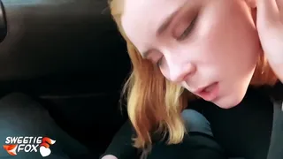 Babe Blowjob Cock and Cum in Mouth in the Car Instead of Paying for the Fare