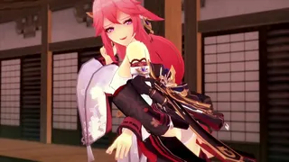 Yae Miko having sex in different possition pov