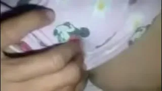 Spreading the pussy of a pretty girl, stuffing his cock in her pussy hole until he cums inside.