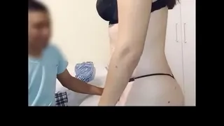 slut friend shows me her underwear and we fuck before her boyfriend arrives