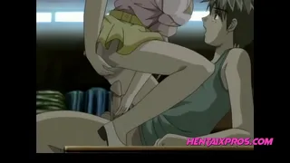 Aiding the step sister and rubbing nose to her pussy to tease her  | XXX Anime