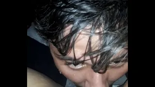 After a large volume of was injected, I cannot help myself and begin to worship a prostitute's pussy.
