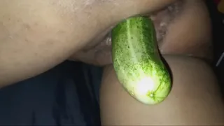 Lick the pussy and then stuff the cock in the pussy until the cum fills the clit.