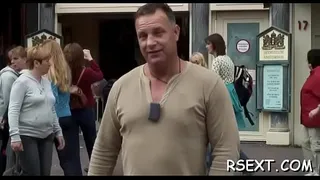 Playgirl sucks dick with condom