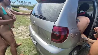 I went by car with my friends to a woodland and we had some hot sex in the middle of the woods