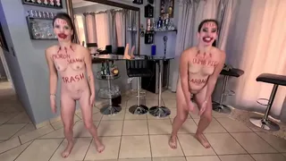 Two stupid sluts degrading themselves