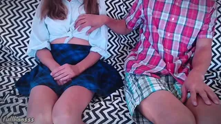skinny shy teen small tits riding dick stepdaddy and real orgasm