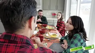 Jasmine climbs on the bed and sucks a huge man meat before going for a hot cock ride