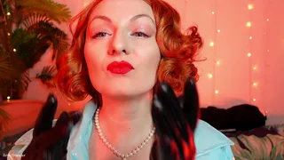 sexual girl with red lipstick close up