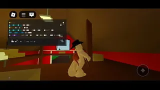 Horny cowboy couple fucking on Roblox