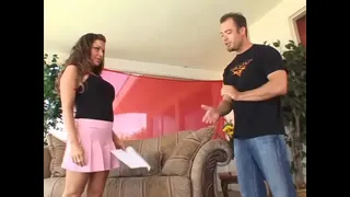 Beautiful curvacious brunette wants to have a part in a play but she has to spread her legs for casting director