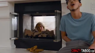 Hot MILF swallowed big cock and enjoyed rough pussy fucking by stepson