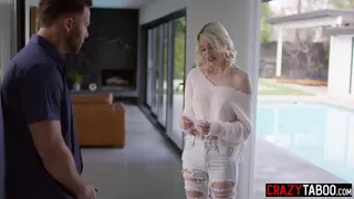 Sexy babe swallowed big cock and enjoyed rough pussy fucking by big dick dude