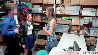 Lets give a rough blowjob to this mall cop while GF is watching