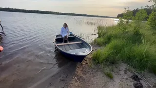 Outdoor risky sex with hot blonde in fishnet