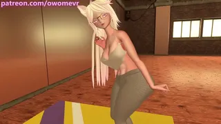 Busty babe fucks you while she is doing her workout