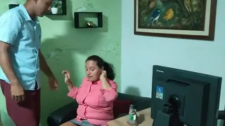 The secretary doesn't do her job and she deserves a good punishment. Pt1
